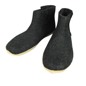 Glerups 100% Wool Black Men Sz EU 43 US 10 Leather Outsole Warm Boots New
